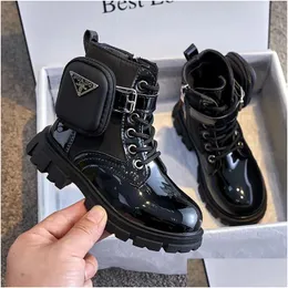 Boots Botines Kid Fashion Girl Shoe British Ankle Boot Warm Plush Snow Waterproof Nonslip Gril Zapatos 231117 Drop Delivery Baby Kid Dhhxf