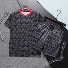 2023 Mens Set Male Trendy Streetwear Sports Round Neck Short Sleeve T-shirt And Shorts Fashion Two Piece Set Leisure Time Suit