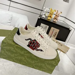 Designer Shoes Low Bee Mens Casual Shoes Top High Quality Tiger Embroidered Black Snake White Green Red Yellow silver Stripes Walking Womens Sneakers 35-45 with Box