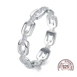 Anéis de casamento Luxo 100% 925 anéis de serra esterlina para homens Mulheres tamanho 4-10 Chain Chain Chain Personalidade Jóias Jóias J-473275k DR DHAGV