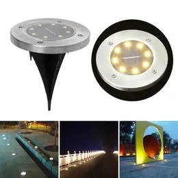 Lampy Underground Light 8 LED Słoneczna moc Słoneczna Światło pod ziemią Ścieżka zewnętrzna droga Ogrodowa Oświetlenie Trawnik Oświetlenie