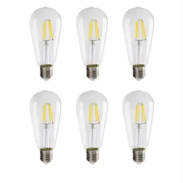 E27 ST64 Светодиодные лампочки винтажные светодиодные лампочки ретро-светильники 2W 4W 6W 8 Вт теплый белый AC110-240V240O