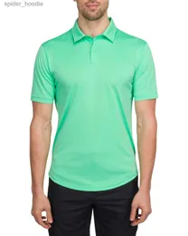 Men's Polos Mens Shirt with Round Hem - Dry Fit 4-Way Stretch Fabric Moire Wicking Anti-Odor UPF50+. Side Split Hems L231222