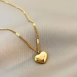 Anhänger Halsketten Saiye Sommerstil Edelstahl Liebe Halskette Schlüsselbein Kette 18K Gold Farbe für Frauen Mode Schmuck Geschenk