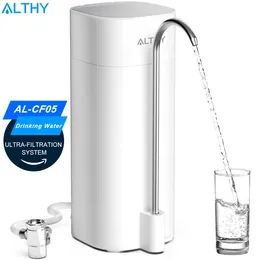 Althy Arbeitsplatte Wasserhahn Trinkwasserfilterreiniger Ultrafiltrationssystem reduziert 99% Chlor Schwermetalle 231221