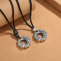 Zincirler Retro Xiangyunfu Erkekler ve Kadınlar İçin Çift Taraflı Pixiu Kolye Çin tarzı takı Pulsera Hombre