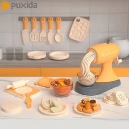PUXIDA Plasticine for Children Dough Color Clay Play dough Ice Cream Noodle Machine House Kitchen Toys Set Gift kids 231221