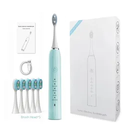 Toothbrush Ultrasonic Sonic Electric Toothbrush Rechargeable Tooth Brushes Washable Whitening Family Teeth Brush Adult Timer Brush 5 Modes