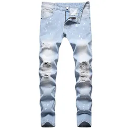 2022 Men039s Ripped Skinny Jeans Fashoin Casual Slim Denim Pants Size 2842 Midwaist Multiple Holes Trousers 20 Styles Pantalo6748220