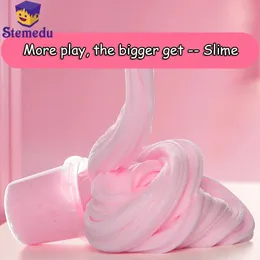 3pcs Slime Fluffy Köpük için Antistress Oyuncakları Jel Hava Kuru 100 Kil Kil Macaroon Süper Işık Yumuşak Sıvı 231221