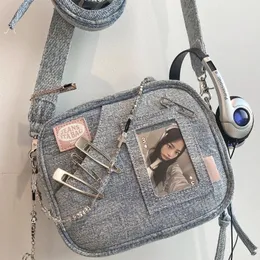 Xiuya Y2K Vintage Denim torebka Śliczna swobodna moda gwiazda bólu Bag wiosenny projektant mody Luksusowy kwadratowy torba 231221