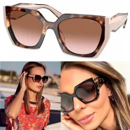 Designer Monochrome PR 15WS Womens lyxiga solglasögon för kvinnor alla svarta och två-ton ramrosa bruna mode shoppingglasögon CA265i