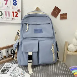 Taschen Canvas Rucksack Koreanische Grenzkapazität Mehrschichtiger Junior High School Schoolbag Light Simple Reisetasche Canvas Bookbag