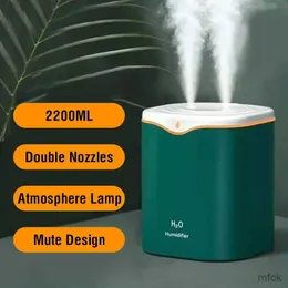 Umidificatori 2200 ml Nuovo USB a doppio spray Air Humidifier Olio essenziale Diffusore Ultrasonico Diffusore Air Aroma Diffusore Umidificatore