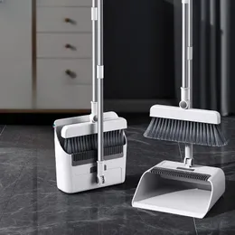 3pcs/مجموعة فرشاة سميكة المكنسة Dustpan Floor مجموعة داخلي غير لاصقة الشعر مكنسة طويلة مقبض مع Stand Up Dustpan مجموعة F 231221