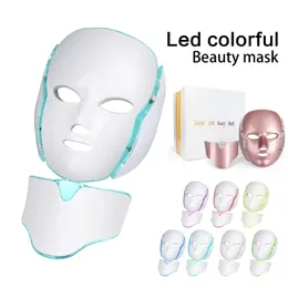 7 Couleurs LED Masque Visage Avec Cou Rajenissant Anti Boutons Utwór Pull Pull Raffermissan 231221