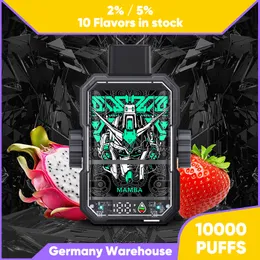 100% Original E -Zigarette riesige Einweg -Vape -Vape -16 -ml -Pod 10000 Puffs 650mAh Mesh Coil wiederaufladbares Disposbale -Vapes Schiff aus Deutschland Lagerhaus