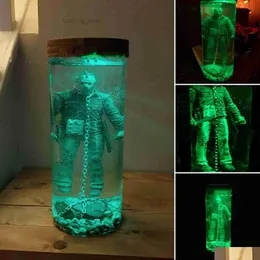 Obiekty dekoracyjne figurki Jason Voorhees Collector Lampa wodna piątek 13. część 6 żyje horror figurka halloween pamiątka nig dhllg