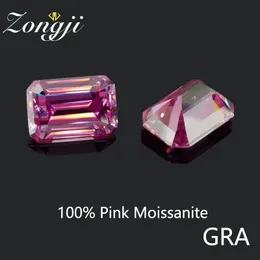 Zongji Pink Color VVS Lose Stones 05100CT Kleszka Tester Diamentowy Tester z certyfikatem GRA do DIY Fine Jewelry 231221