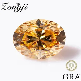Zongjiルーズジェムストーン100 Real Stone Shumpagne Color Colal GRA証明書宝石231221付きダイヤモンドリング用