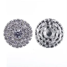 50pcs 25mm Round Rhinestone Silver Button Flatback Decoration Crystal Buckles For Baby Hair Accessories174Y