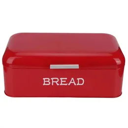 1pcs Avrupa tarzı mutfak büyük ekmek tutucu depolama aksesuarı gıda kabı kırmızı demir ekmek kutusu fırın dükkanı mutfak dekor 231221
