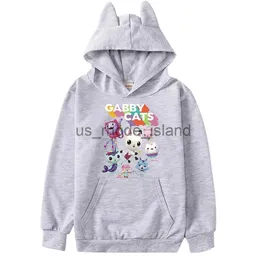 Jacketshoodies Jackets Hoodies 가을 귀여운 Gabbys Doll House 만화 Kawaii Kids Hooded Hoodies Bair Boys Girls Cotton Sweatshirts 어린이 Pullo