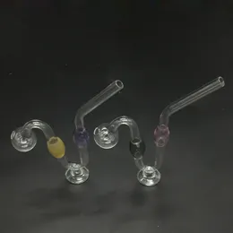 U Shaped Glass Oil Burner Pipe Snake Smoking Glass Pipes Colorful Curved Heady Bubble Smoking Water Pipe with 30mm Ball 2pcs