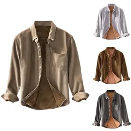 Camicie da uomo Monte finta giacca casual giacca vellutoia camicia imbottita manica lunga tasca ad abbigliamento da tasca ad abbigliamento uomo