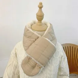 Lenços envolve o lenço de colarinho de inverno do bebê Gilrs para crianças quentes de algodão acolchoado lenço de cachecol sólido para crianças