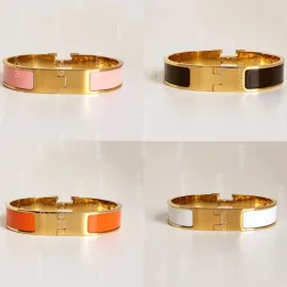 Valentine's Day gift 2024 Bangle stainless steel gold buckle bracelet fashion jewelry men and women bracelets 17cm 19cm