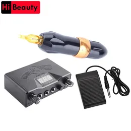 Machine Rocket Motor Rotary Tattoo Pen Gun Hine Equipment with Power Supply Foot Switch Pedal Tattoo Art Full Sets Kit Accessories