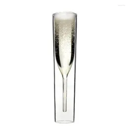 Copos de vinho 2pcs Champagne Flute Glass Double Partle Goblet Cocktails Copo Festas de casamento Clube Clube Creative Drinkware Birthday Birthday