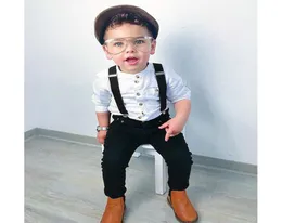 Rorychen Boys Kleidungsstücke Herbst Kleinkinder Kinder Jungen Anzug Schwarz Shirtoveralls 2pcs Outfits Sets Child Boy Clothing LJ20084461151