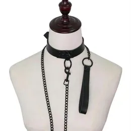 Cinture 1pc Collana sexy per donne Punk Punk Collaro gotico Accessori neri PU Leather Traction Rope Bondage Neckbel235a