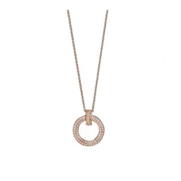 TiffanyNecklace Designer Women Original Quality Pendant Necklaces Sterling Silver Tie Circle Pendant High Collar Chain