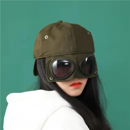 Bollmössor 2022 Hattar för kvinnor Anti-Saliva Wind Sand Dual User Unisex Hat med Goggle Super Cool Peaked Cap Man Baseball290C