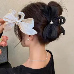 Fashion Elegant Women Color Solid Bowknot Hair Clips Clips Vintage Pearl Cotail Hairpins Girls Hair Accessori Regali
