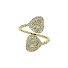 Piccolo anello del cuore ad adjsut di Fingsut con zircone cubico pieno zircone pavimentato nuovi stili da donna anelli da sposa allenati gioielli oro ros272s oro placcato ros272s