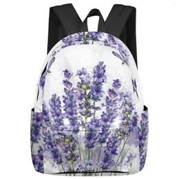 Mochila Flor Roxa Lavanda Dragonfly White Mulheres Mochilas Mochilas Escola Impervenória Para Estudantes Meninos Meninas Mochilas Mochilas