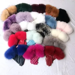 Echter Schaf -Lederhandschuh Luxus für warme Winter natürliche Pelzhandschuh Mode Handwärmer 231222