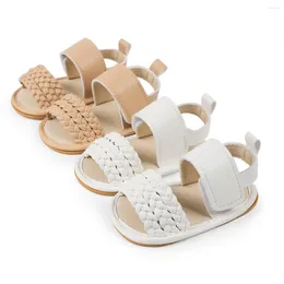 First Walkers Kidsun Baby Shoes Girls Summer Sandals Rubber Sole Pu Leather Leather Toddler Princess Dress Outdoor Beach Flat