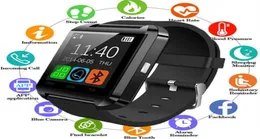 Ny snygg U8 Bluetooth Smart Watch för iPhone iOS Android -klockor bär klocka bärbar enhet smartwatch pk lätt att bära213w8397250