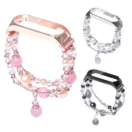 Bracelets Jewelry Strap for Xiaomi Mi Band 6 5 4 3 Bracelet Bead Replacement Watchband for Miband 6 5 4 3 Women Girl Fashion Wriststrap
