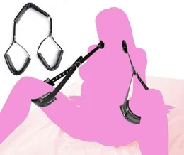 Nxy Bondage Manyjoy Black Open Leg Belt Portable Thigh Sling with Position Bdsm Exotic Restraint Neck Fetish Erotic Sex Toys 220428171095