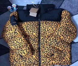 18FW Leopard 다운 재킷 후드 후드 Nuptse 재킷 낙엽 잎 인쇄 Nuptse Coats 커플 코트 겨울 겉옷 패션 HFTTYRF024 4423275