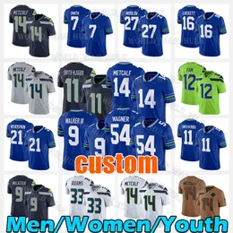 14 DK Metcalf 54 Bobby Wagner Football Trikot 21 Devon Witherspoon 11 Jaxon Smith-Njigba 9 Kenneth Walker III 7 Geno Smith Tyler Lockett Tariq Woolen Leonard Williams