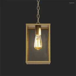 Anhängerlampen amerikanische Landkupferrahmen Glasslichter Retro Modern Modern Loft Industrial Living Room Gang Balkon Armaturen