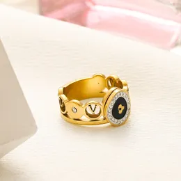 Designer nuziale oro 18K Ring Designer Ring Classic Style Brand Logo Bancello regalo di lusso BOUTique Gioielli boutique