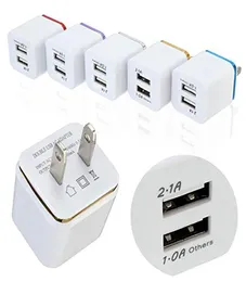 Universal Mini 21A Dual USB Charger Phnom Penh Electroplating Mobile Phone Chargers Color For Smartphone HUAWEI7011311